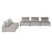Lilola Home Anna stylish sectional sofa ottoman in a stationary sectional with plush fabric and modern design.