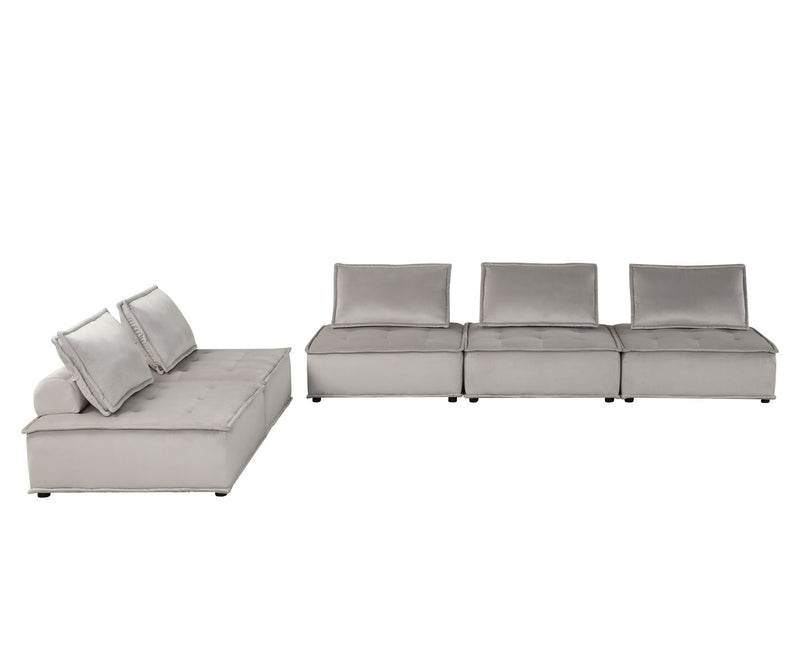 Lilola Home Anna stylish sectional sofa ottoman in a stationary sectional with plush fabric and modern design.