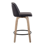 Toriano - Contemporary Fixed-Height Counter Stool & Swivel With Round Footrest (Set of 2) - R&R Furniture Gallery (Fountain Valley, CA)