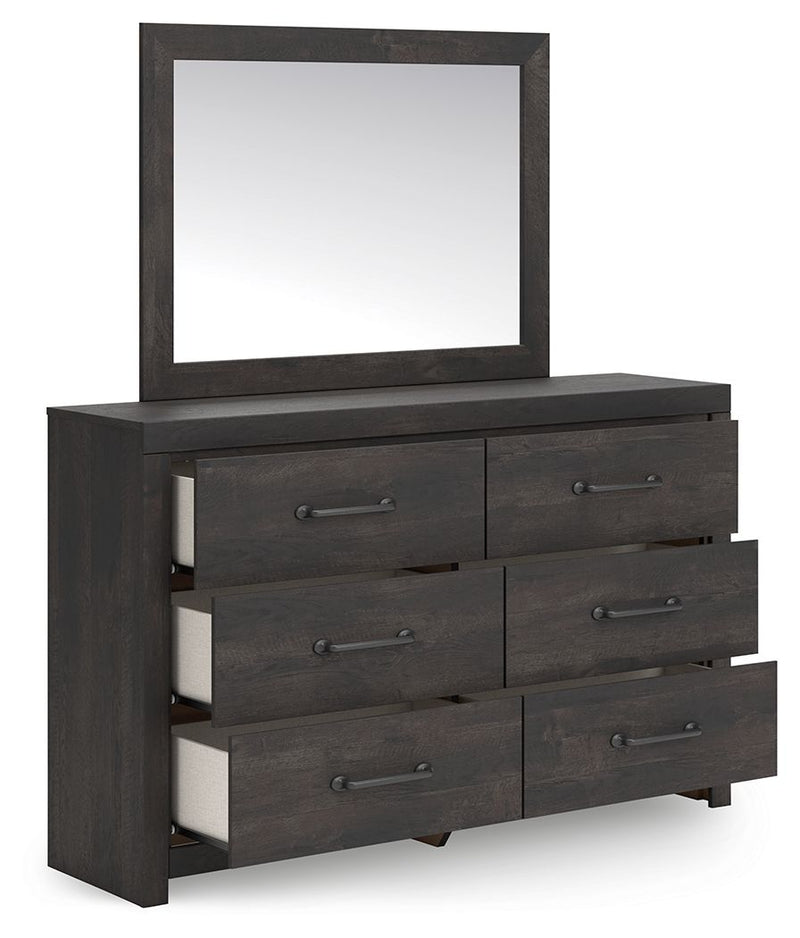 Hollivern - Dresser And Mirror - Dark Gray - R&R Furniture Gallery (Fountain Valley, CA)
