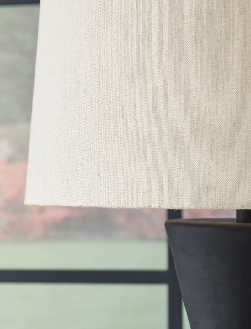 Scarbot - Paper Table Lamp (Set of 2) - Distressed Black - R&R Furniture Gallery (Fountain Valley, CA)