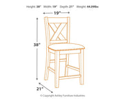 Caitbrook - Upholstered Barstool (Set of 2) - Gray - R&R Furniture Gallery (Fountain Valley, CA)