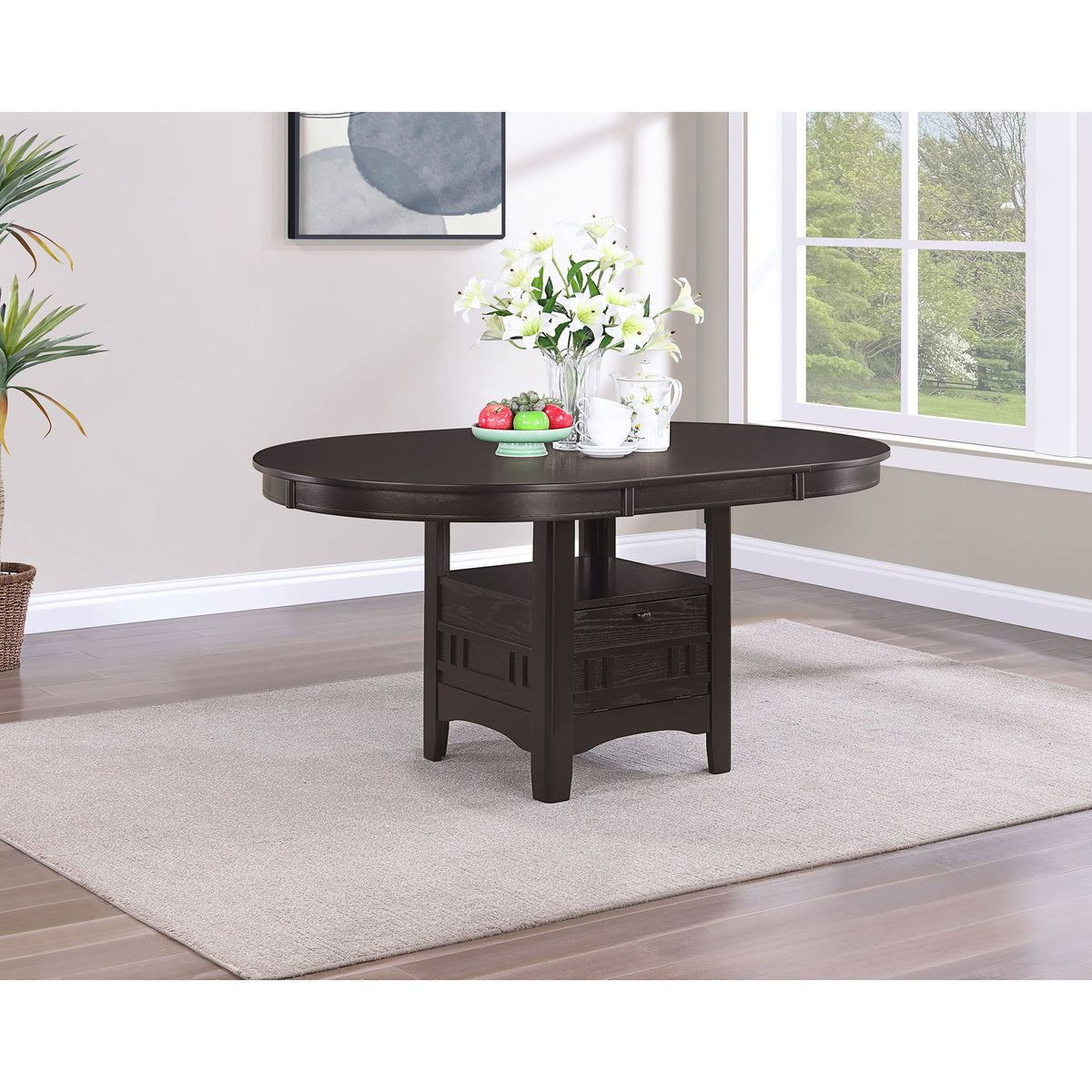 Illkirch - Oval Extension Leaf Dining Table With Expandable Surface - Espresso