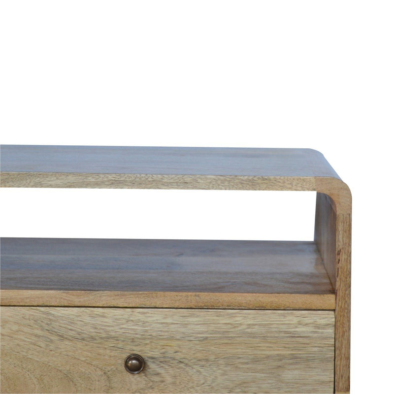 Solid Wood Curved Media Unit - R&R Furniture Gallery (Fountain Valley, CA)
