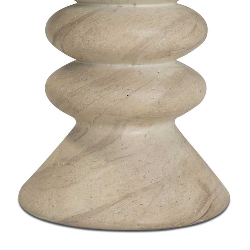 Hyre - Indoor / Outdoor Concrete Side Table - Faux Travertine - R&R Furniture Gallery (Fountain Valley, CA)