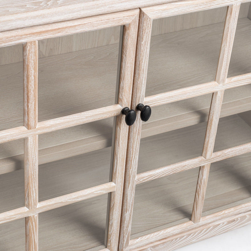 Classic Home Waverly buffet cabinet with wood finish and decorative handles, showcasing a stylish storage piece for dining rooms.