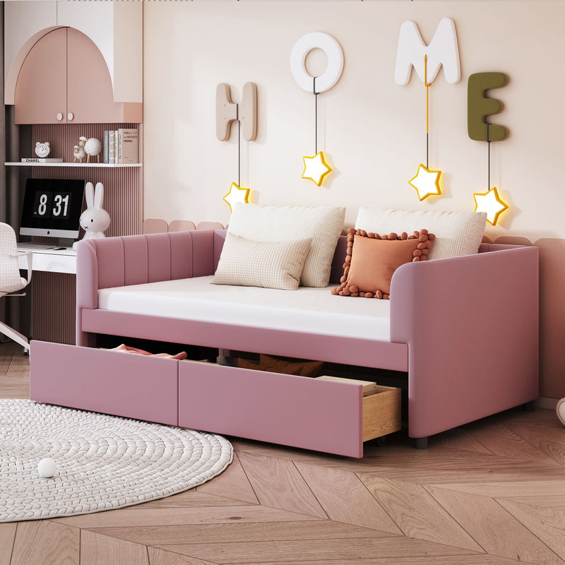 Upholstered Daybed With Ergonomic Design Backrest - R&R Furniture Gallery (Fountain Valley, CA)