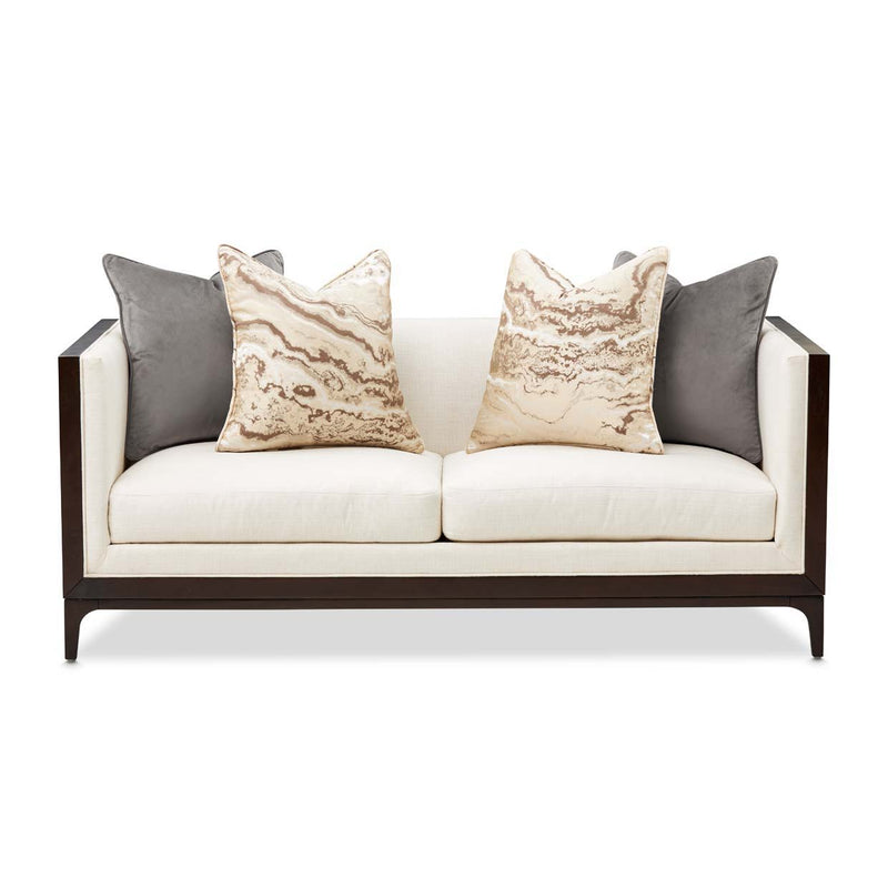 Belmont Place - Loveseat - Cream / Espresso - R&R Furniture Gallery (Fountain Valley, CA)