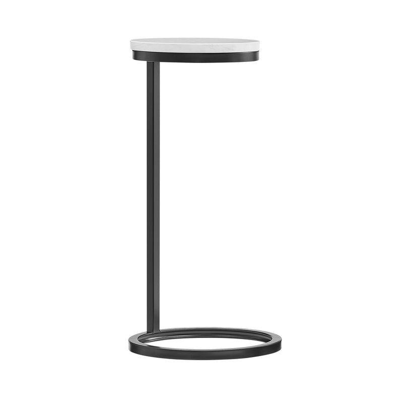 Cerro - Round Accent Table - Antique Bronze / White Marble - R&R Furniture Gallery (Fountain Valley, CA)