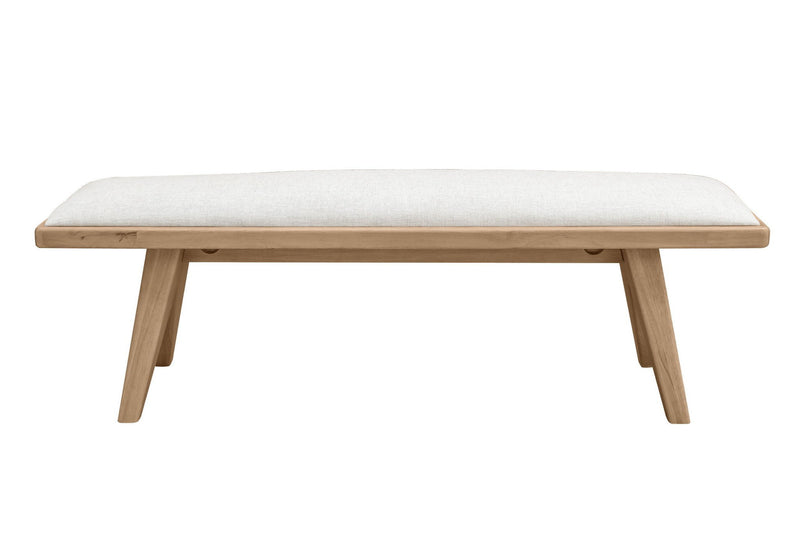 Sumire Upholstered Bench in Ginger and Natural Linen