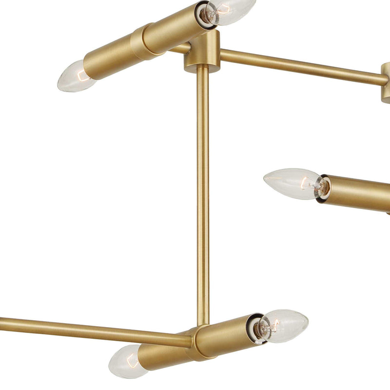 Uttermost 14 Light Modern Linear Pendant in gold, showcasing sleek pendant lighting with multiple hanging lights and a contemporary design.