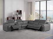 1246 - 6-Piece L-Shaped Modular Power Reclining Sectional With 3 Power Recliners And Power Headrests - R&R Furniture Gallery (Fountain Valley, CA)