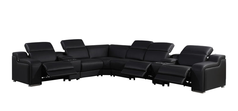 1116 - 8-Piece L-Shaped Sectional Sofa In With 3 Power Recliners & Power Headrests