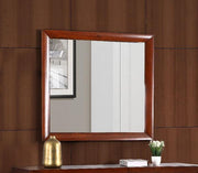 Glory Furniture Marilla mirror with a sleek, modern frame, reflecting a stylish home decor setting.