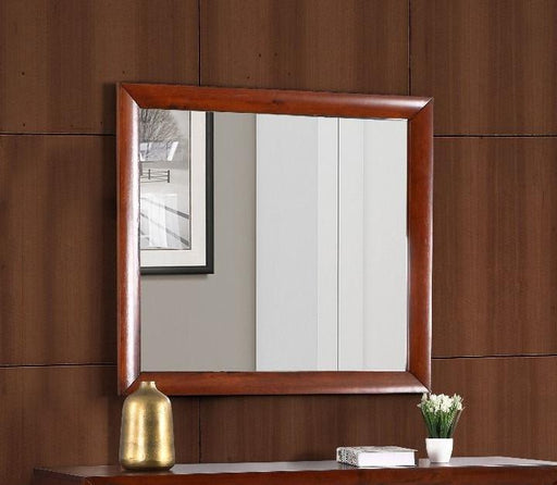 Glory Furniture Marilla mirror with a sleek, modern frame, reflecting a stylish home decor setting.