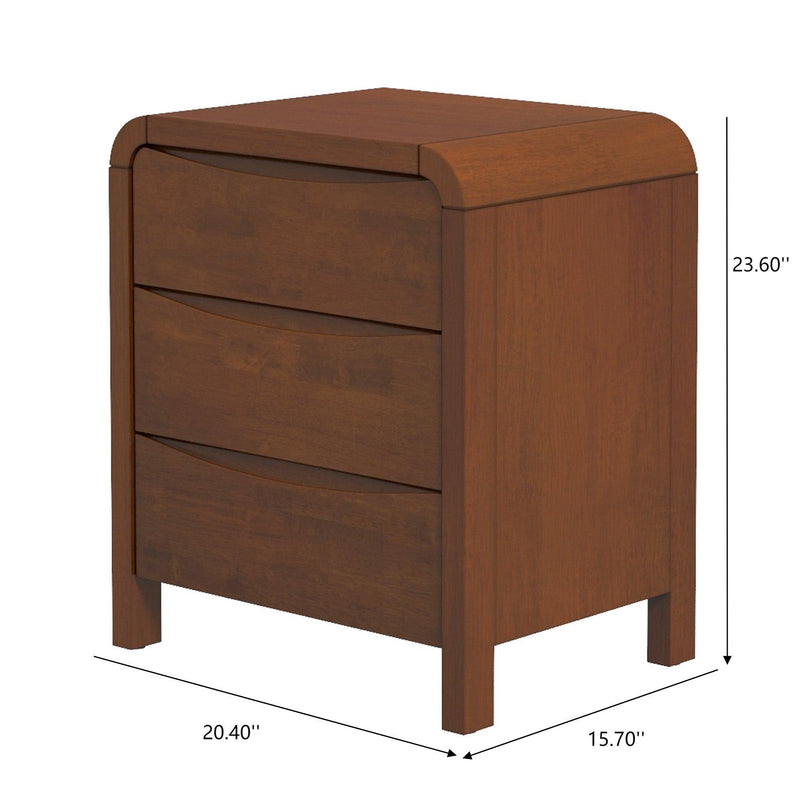 Lionel - Nightstand 3 Drawer Bed Side Table - Brown - R&R Furniture Gallery (Fountain Valley, CA)