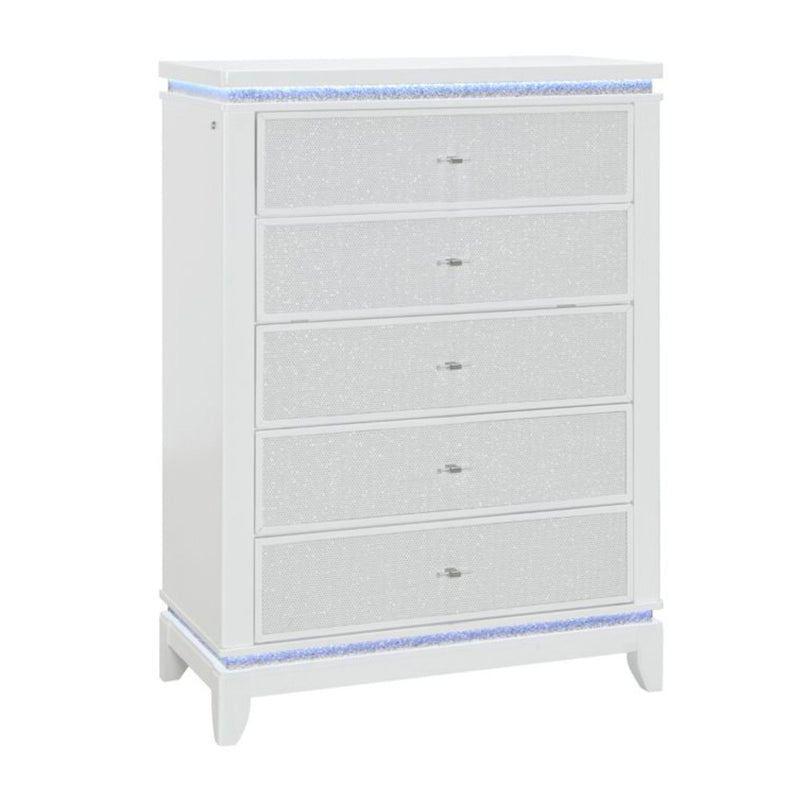 Adalid - Chest With LED Lighting - White - R&R Furniture Gallery (Fountain Valley, CA)