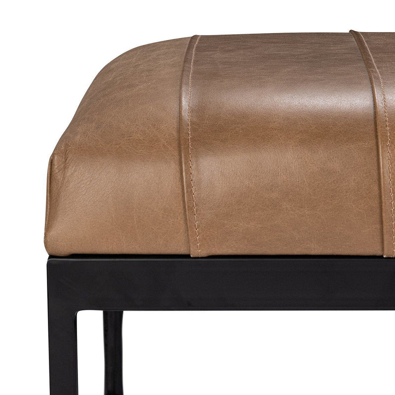 Madeleine - Leather Bench - Dune Walnut - R&R Furniture Gallery (Fountain Valley, CA)