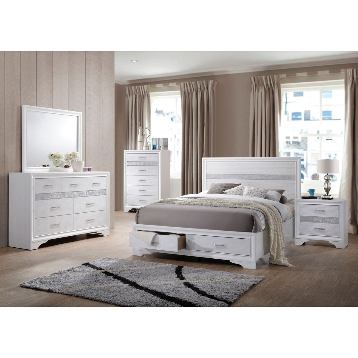 7 Drawer Dresser With Mirror - White