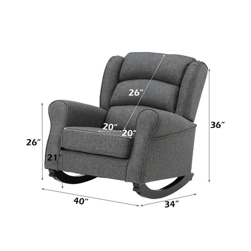 Fabien - Rocking Chair - Gray Fabric - R&R Furniture Gallery (Fountain Valley, CA)