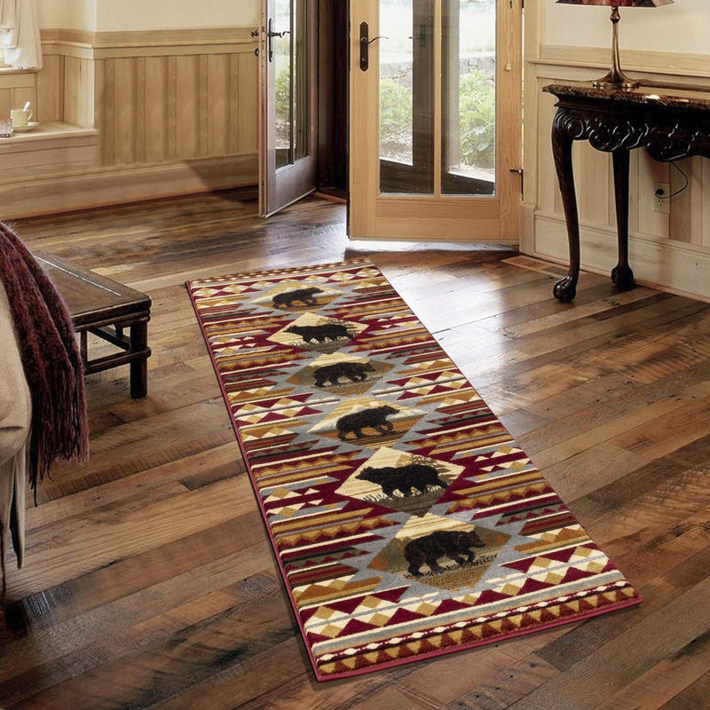 Nature's Nest - 5'3" X 7'3" Lodge Area Rug Polypropylene - Multi, Red - R&R Furniture Gallery (Fountain Valley, CA)