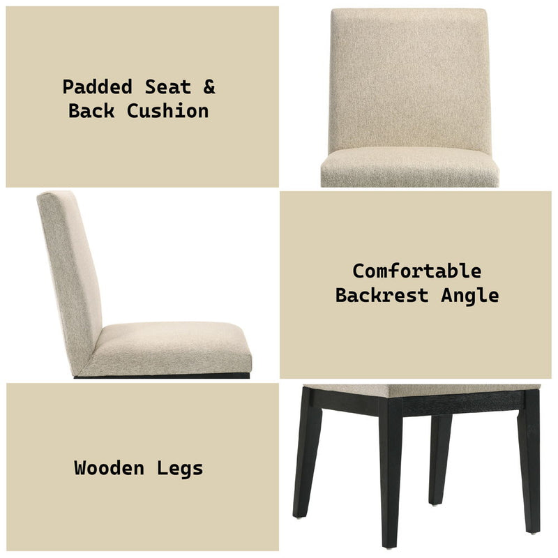 Froja - Side Chair (Set of 2) - Beige Fabric & Black - R&R Furniture Gallery (Fountain Valley, CA)