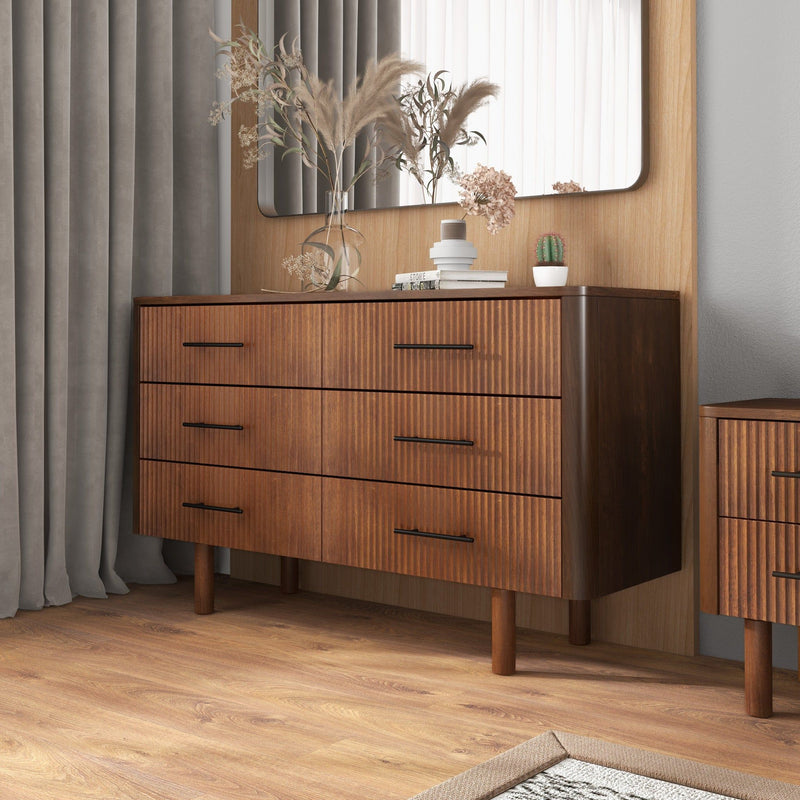Logan - Dresser With 6 Drawers - Brown - R&R Furniture Gallery (Fountain Valley, CA)