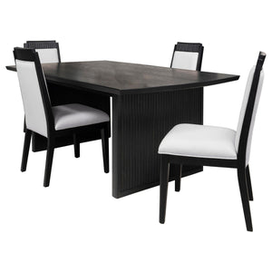 Brookmead 5-piece Extension Leaf Dining Table Set Black