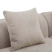Elegant curved sectional sofa by Noble House, featuring plush foam cushions and a modern stationary design.