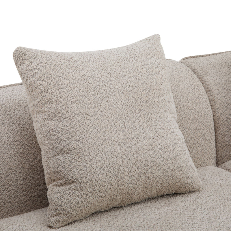 Elegant curved sectional sofa by Noble House, featuring plush foam cushions and a modern stationary design.