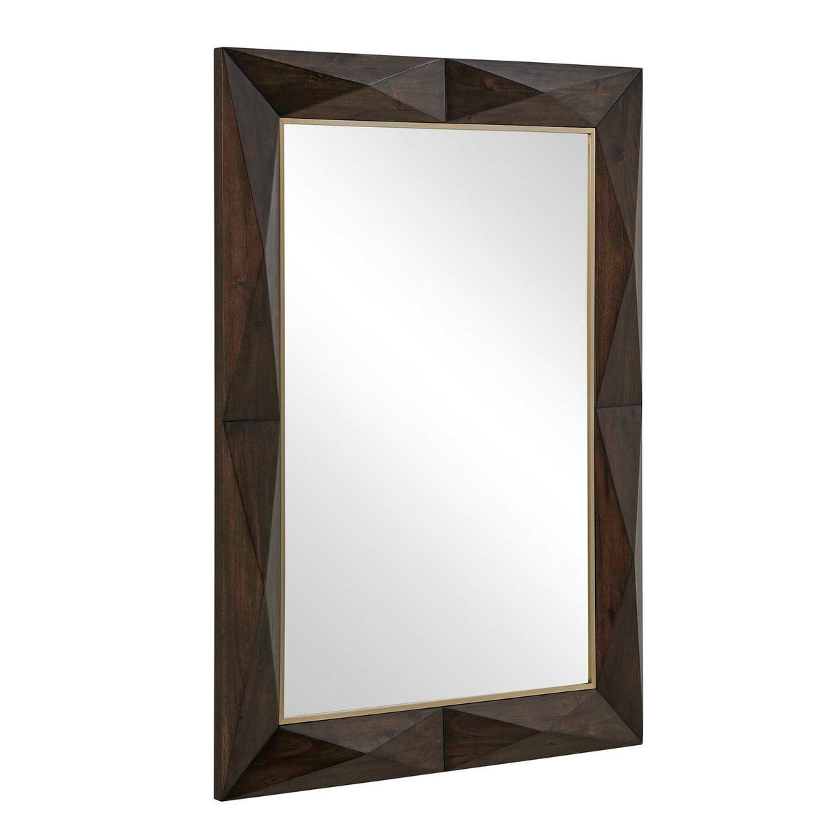 Diamond In The Rough - Wood Mirror - Gold / Woodtone