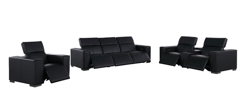 1208 - Modular Leather Set With 6 Power Recliners & Power Headrests