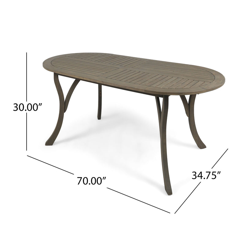 Outdoor Table With Smooth Lines, Slat Top - R&R Furniture Gallery (Fountain Valley, CA)