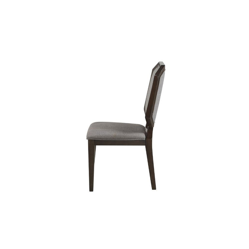 Selma - Side Chair (Set of 2) - Gray Fabric & Tobacco - R&R Furniture Gallery (Fountain Valley, CA)