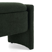 Elegant Long Shaped Storage Ottoman Bench, Boucle Material, Simple And Grand Design - Dark Green - R&R Furniture Gallery (Fountain Valley, CA)