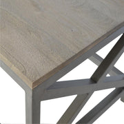 Cross Metal Coffee Table - Pewter - R&R Furniture Gallery (Fountain Valley, CA)
