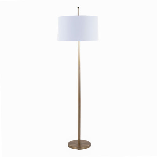 Lumi Source Casper contemporary floor lamp with sleek metal stand and round fabric shade, modern lighting for living room decor.