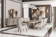 St. Charles - Double Pedestal Dining Table - Dove Gray - R&R Furniture Gallery (Fountain Valley, CA)