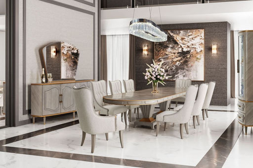 St. Charles - Double Pedestal Dining Table - Dove Gray - R&R Furniture Gallery (Fountain Valley, CA)