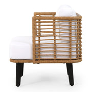 Outdoor Wicker Club Chair With Water Resistant Cushion - Brown - R&R Furniture Gallery (Fountain Valley, CA)