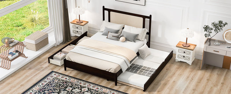 Platform Bed With 2 Big Drawers & Trundle - R&R Furniture Gallery (Fountain Valley, CA)