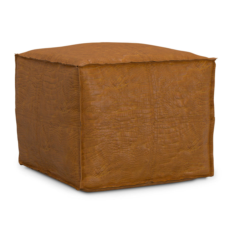Brody - Square Pouf - Tan - R&R Furniture Gallery (Fountain Valley, CA)