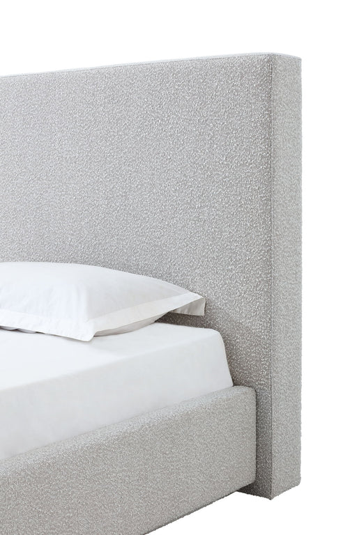 Modern headboard in cotton ball boucle fabric with a sleek upholstered design, featuring a clean, contemporary look by Modus