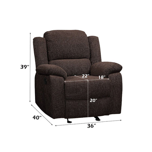 Madden - Motion Glider Recliner - Brown Chenille - R&R Furniture Gallery (Fountain Valley, CA)