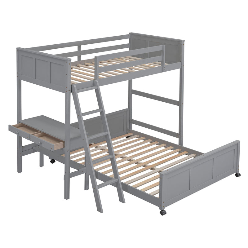 Full Over Full Bunk Bed With Desk - R&R Furniture Gallery (Fountain Valley, CA)