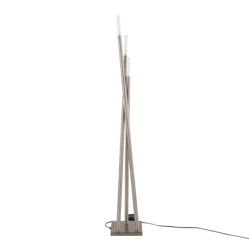 Lumi Source Nickel Icicle contemporary floor lamp with sleek, modern design and multiple glass icicle accents for stylish lighting.