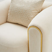 Sassani - Accent Chair - Crepe / Gold - R&R Furniture Gallery (Fountain Valley, CA)