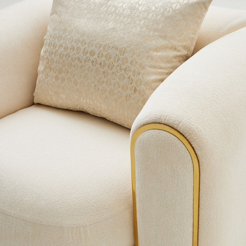 Sassani - Accent Chair - Crepe / Gold - R&R Furniture Gallery (Fountain Valley, CA)