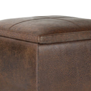 Rockwood - Upholstered Cube Storage Ottoman With Tray - R&R Furniture Gallery (Fountain Valley, CA)