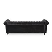 Noble House Chesterfield style 3-seater sofa with deep button tufting and plush upholstery in a stationary design.